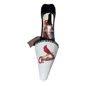 St‎ Louis Cardinals Wine Bottle Holder Womens High Heel Shoe Cards MLB Baseball